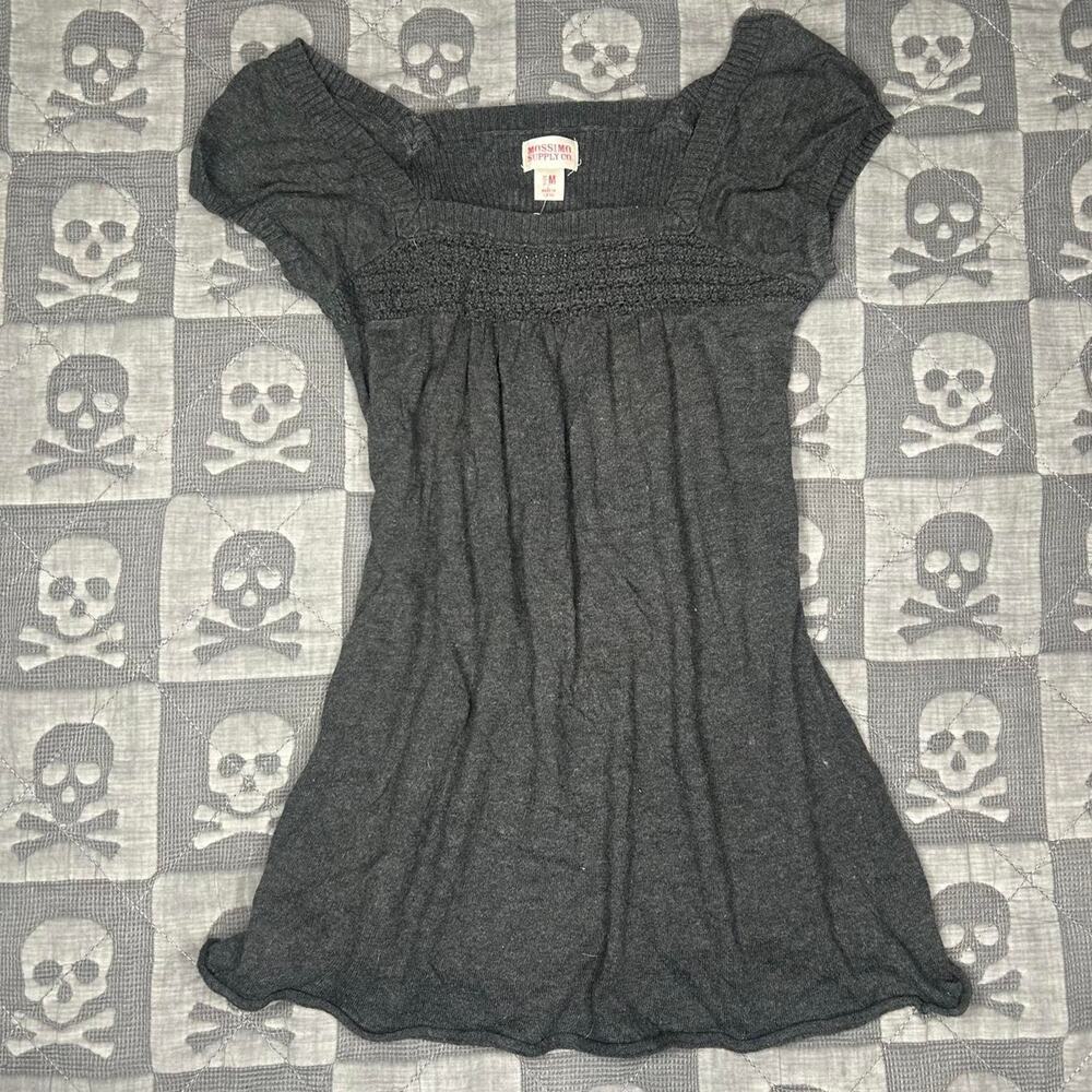 Grey knitted babydoll top